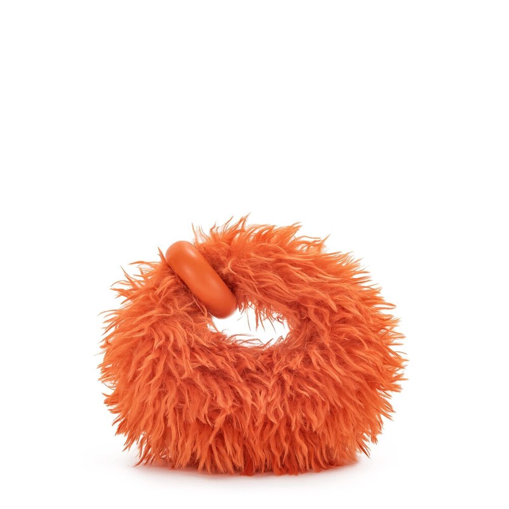 5393 Abacus Top Handle Bag - Faux Fur Orange - Mini